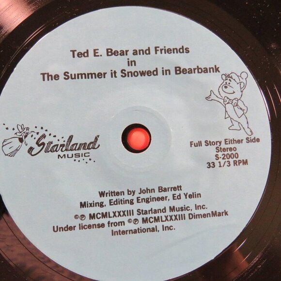 Ted E. Bear & Friends 1983 SUMMER IT SNOWED IN BEARBANK LP Vinyl Record & Book - Picture 4 of 16